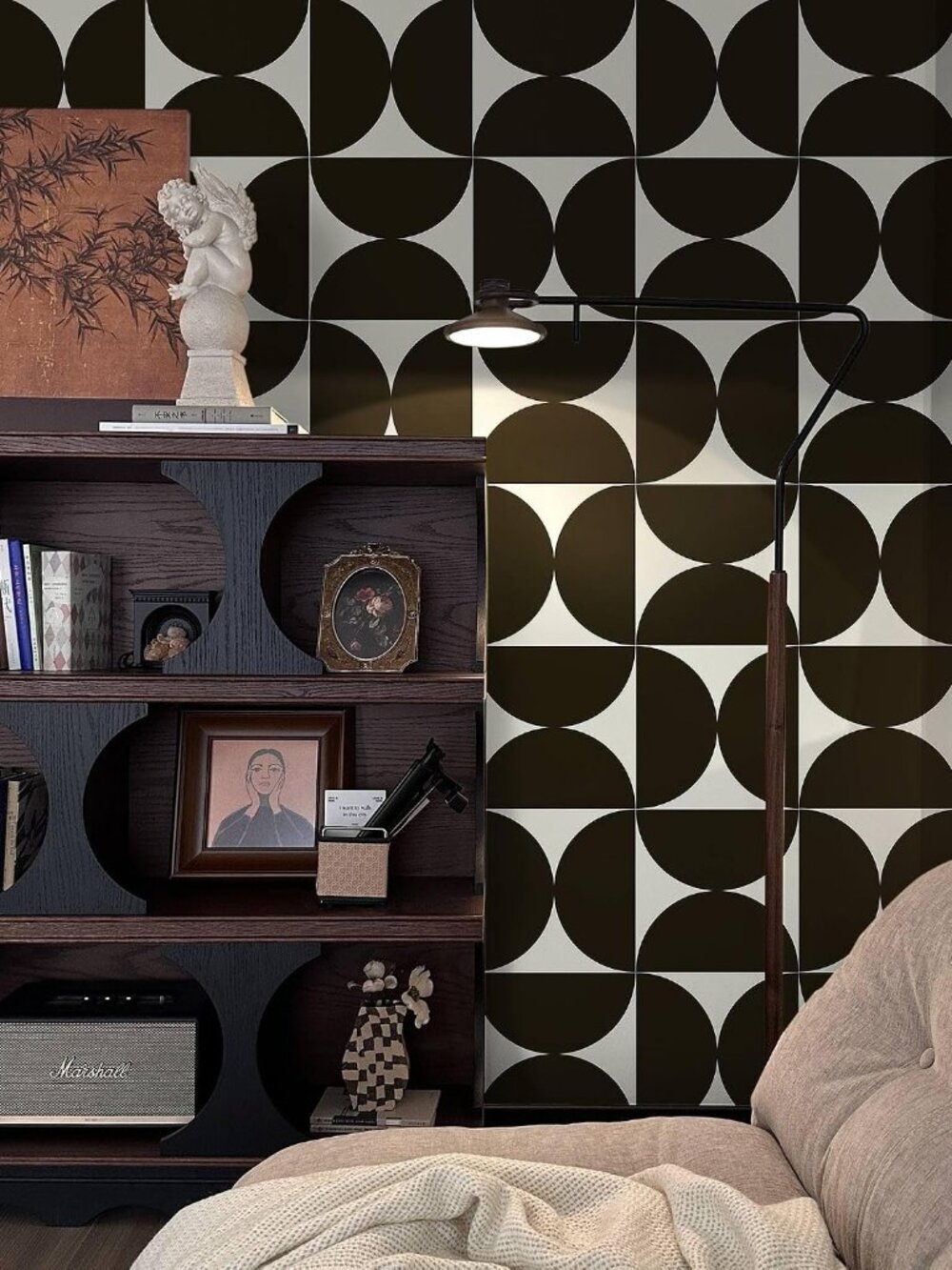 393"x17.3"Geometric Peel and Stick Wallpaper Brown and Beige Wallpaper Square Co
